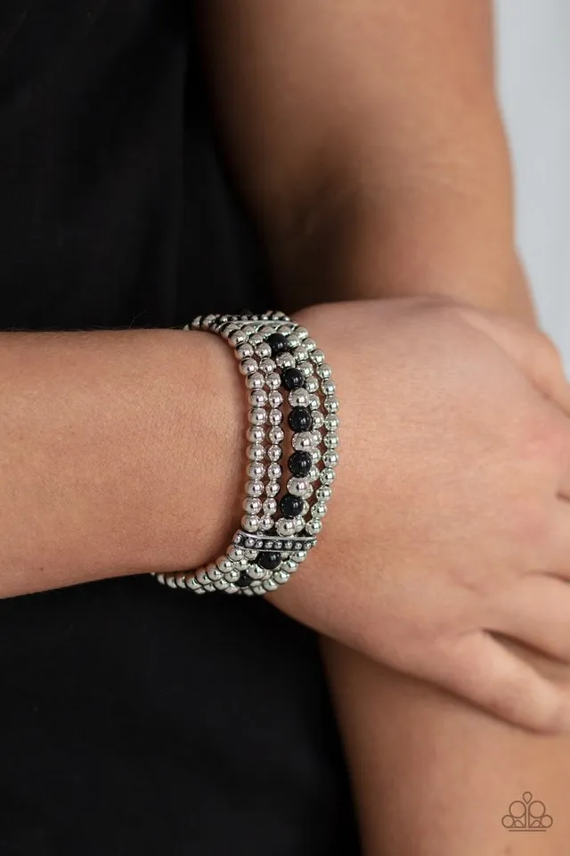 Paparazzi Bracelet ~ Gloss Over The Details - Black