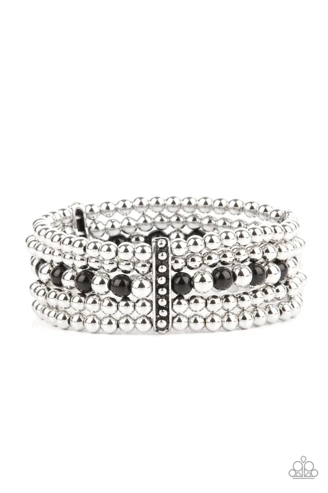 Paparazzi Bracelet ~ Gloss Over The Details - Black