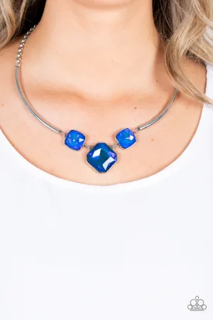 Paparazzi Divine IRIDESCENCE - Blue Necklace - October 2021 Life Of The Party Exclusive