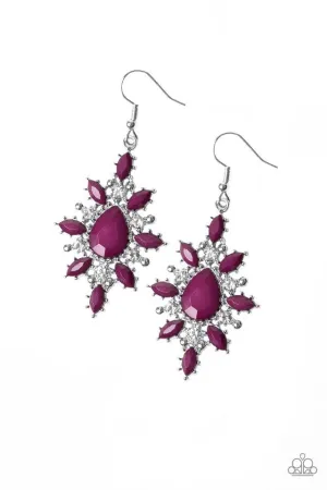 Paparazzi Earring ~ Glamorously Colorful - Purple