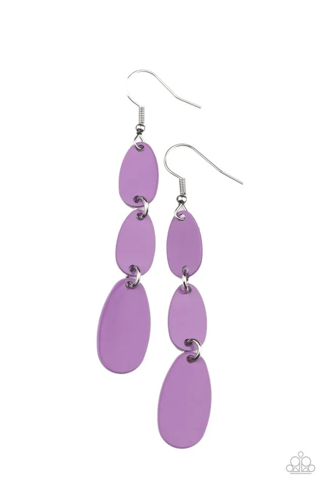 Paparazzi Earring ~ Rainbow Drops - Purple