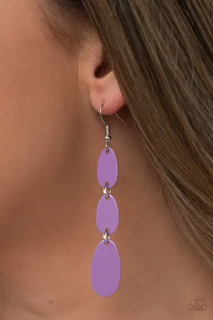 Paparazzi Earring ~ Rainbow Drops - Purple