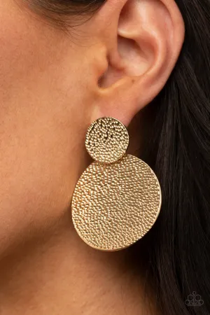 Paparazzi Earrings ~ Refined Relic - Gold