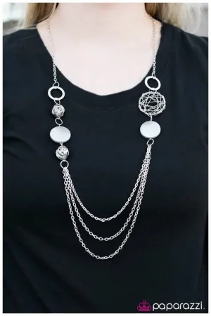 Paparazzi Necklace ~ Gossip Girl - Silver