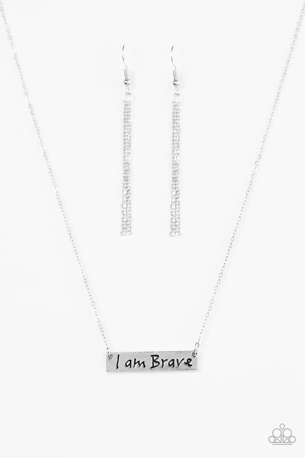 Paparazzi Necklace ~ I Am Brave - Silver