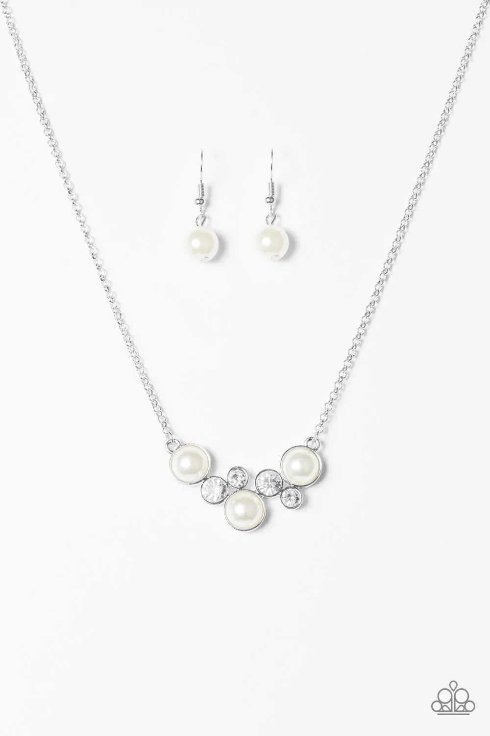 Paparazzi Necklace ~ Pop The Bubbly - White