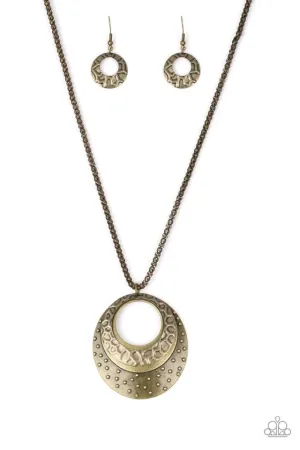 Paparazzi Necklace ~ Texture Trio - Brass