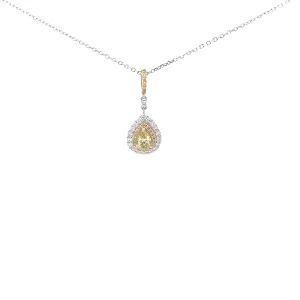 Pear Shaped Canary Yellow Diamond Necklace