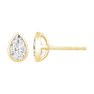 Pear Solitaire Stud Earrings with 1.00ct of Laboratory Grown Diamonds in 9ct Yellow Gold