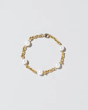 Pearl Station Bracelet Short Loop Chain