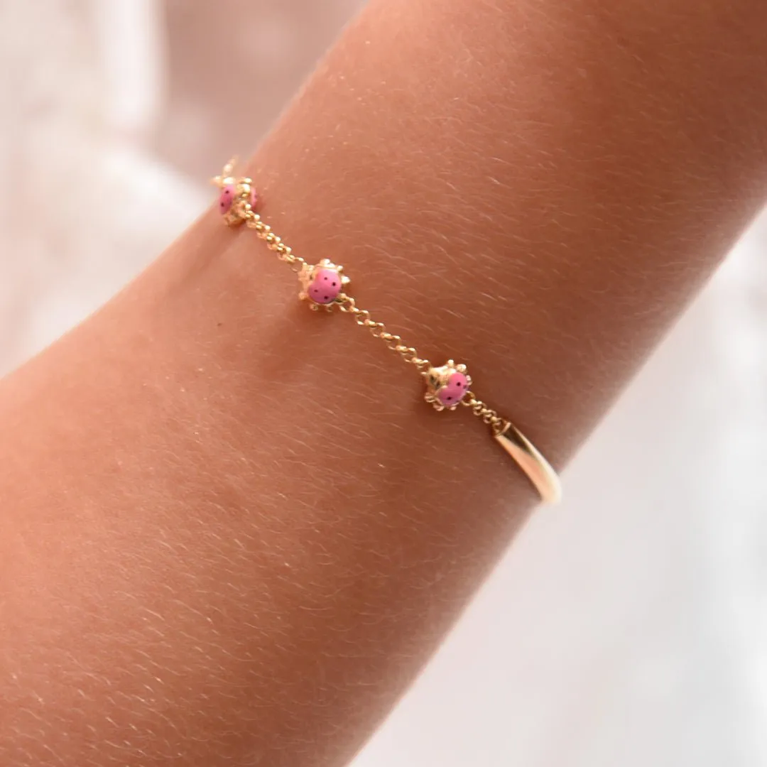 Pink Ladybug Bracelet