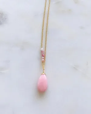 Pink Opal One Line Necklace