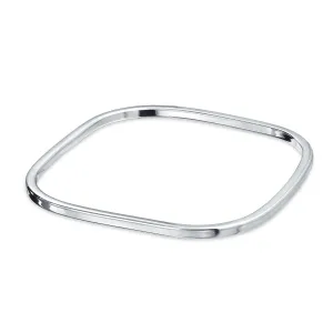 Plain Stackable Square Bangle Bracelet in Polished Sterling Silver