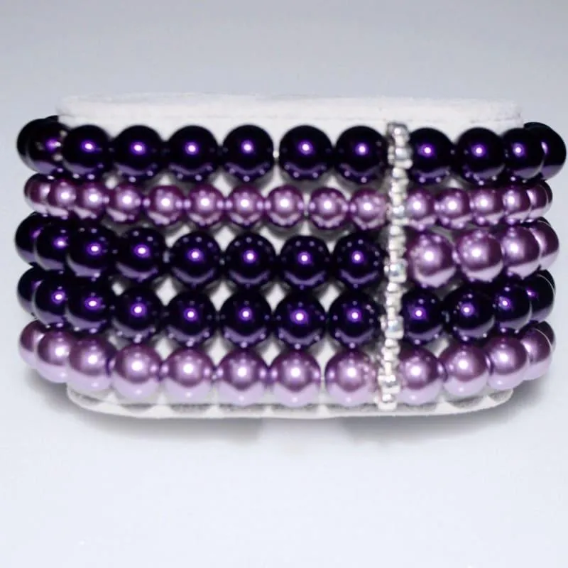 Purple Lavender Multi Strands Colorblock bracelets