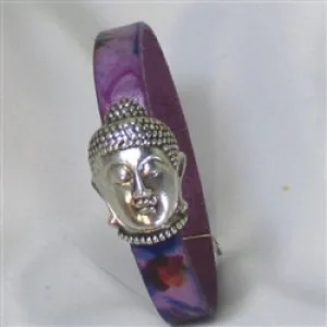 Purple Leather Buddha Bracelet