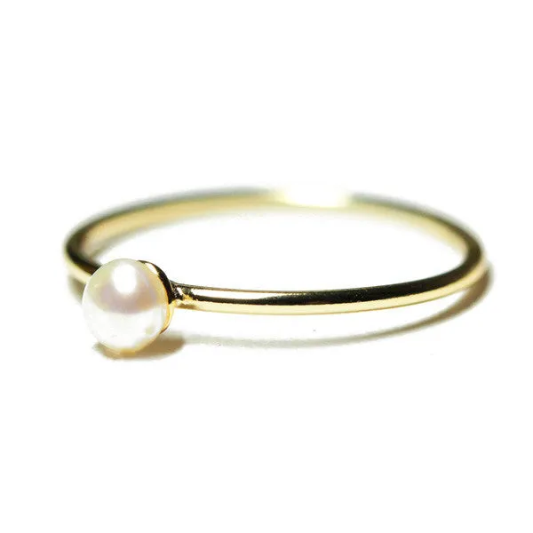 "Frosty" Gold-Dipped Mini Pearl Ring