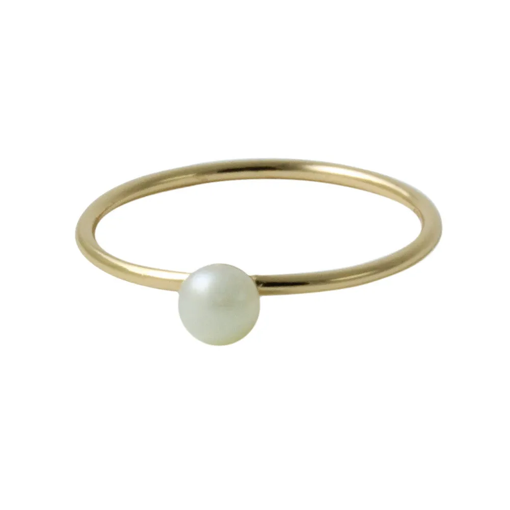 "Frosty" Gold-Dipped Mini Pearl Ring