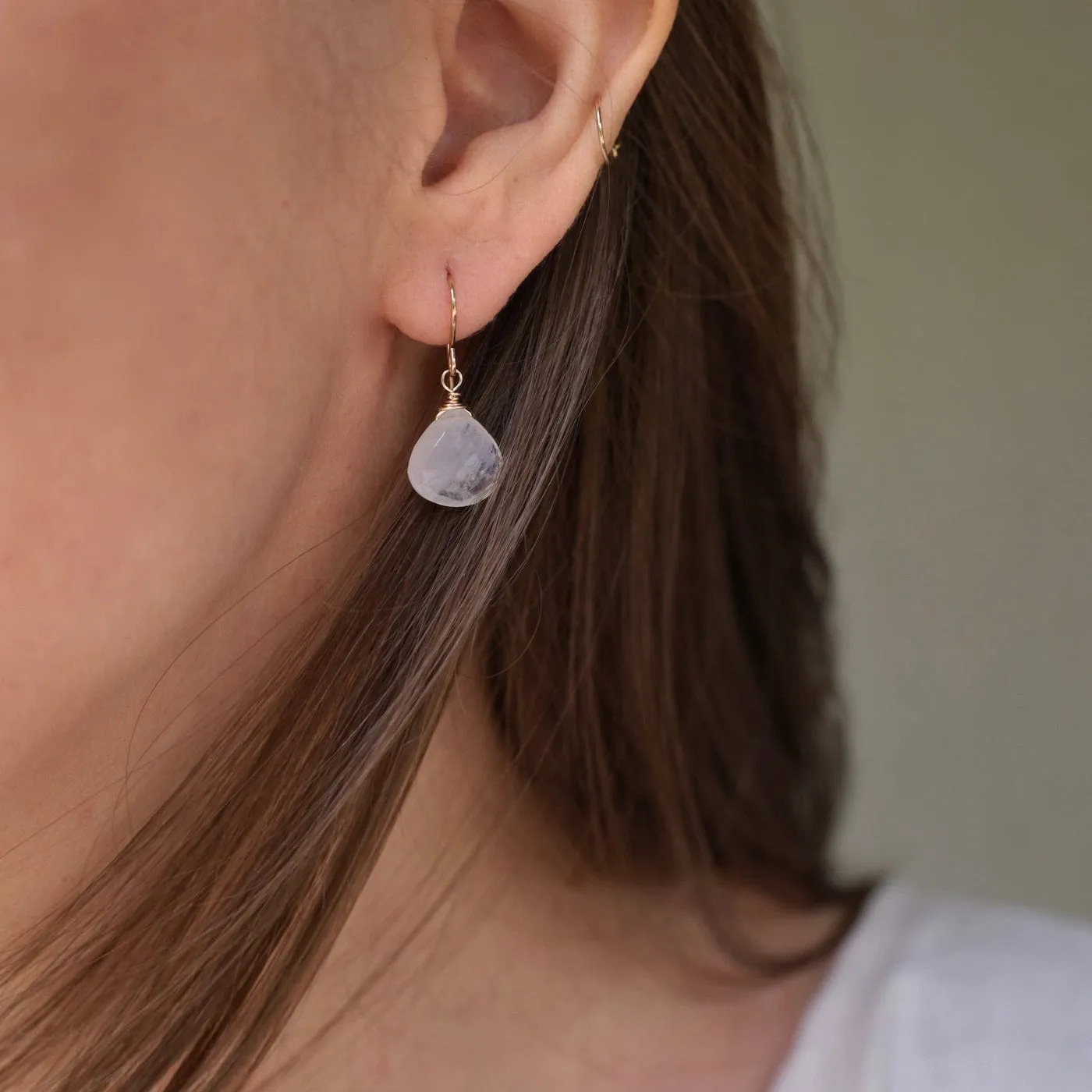 Rainbow Moonstone Teardrop Earring