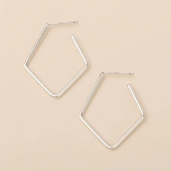 Refined Earring Collection - Orion Diamond Hoop/Sterling Silver