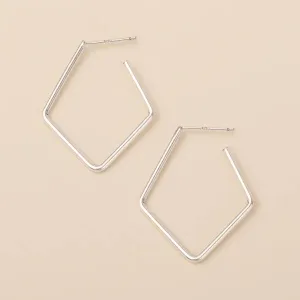 Refined Earring Collection - Orion Diamond Hoop/Sterling Silver