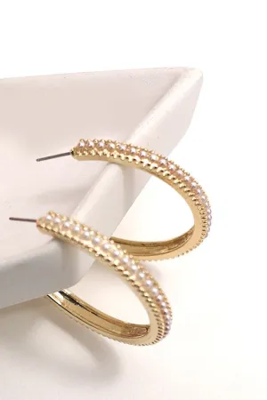 Reservations Required Pearl Hoop Earrings