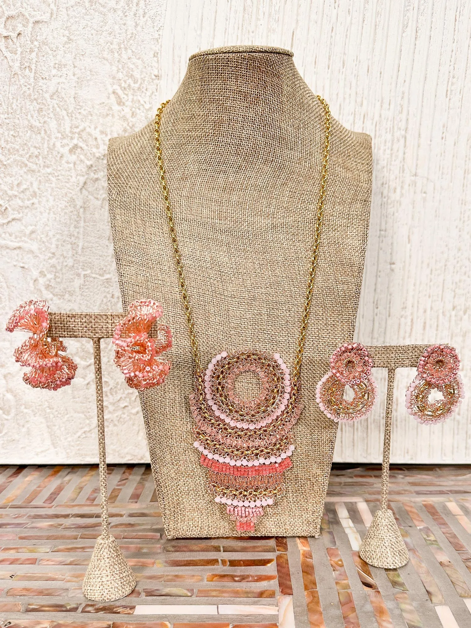 Ripples Necklace, Rose Pink Mix