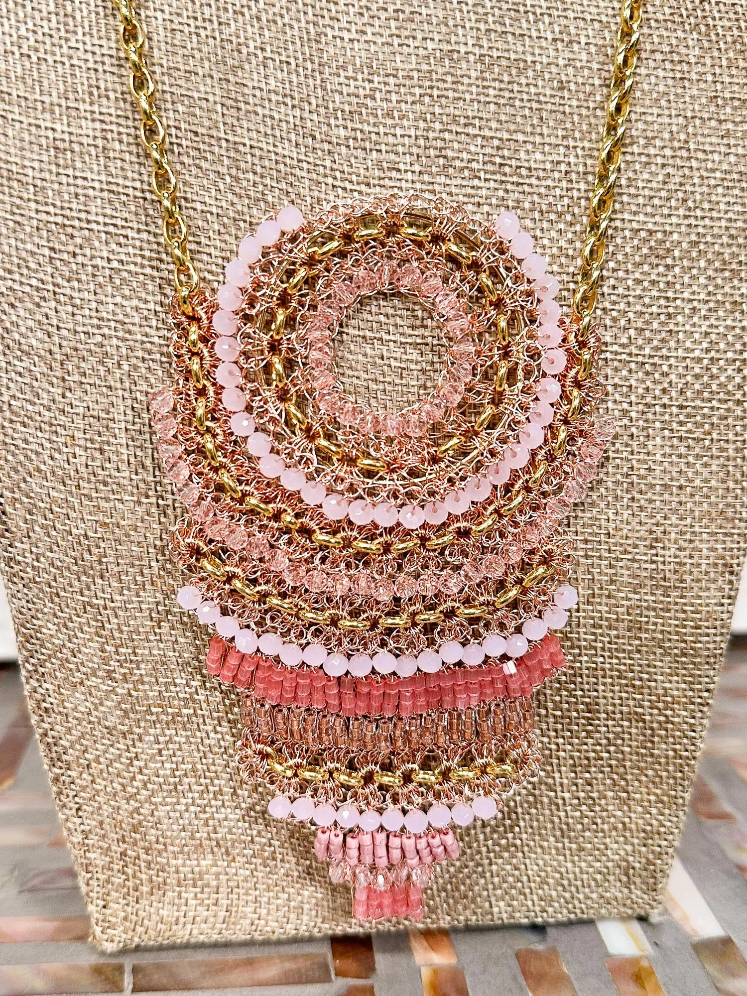 Ripples Necklace, Rose Pink Mix