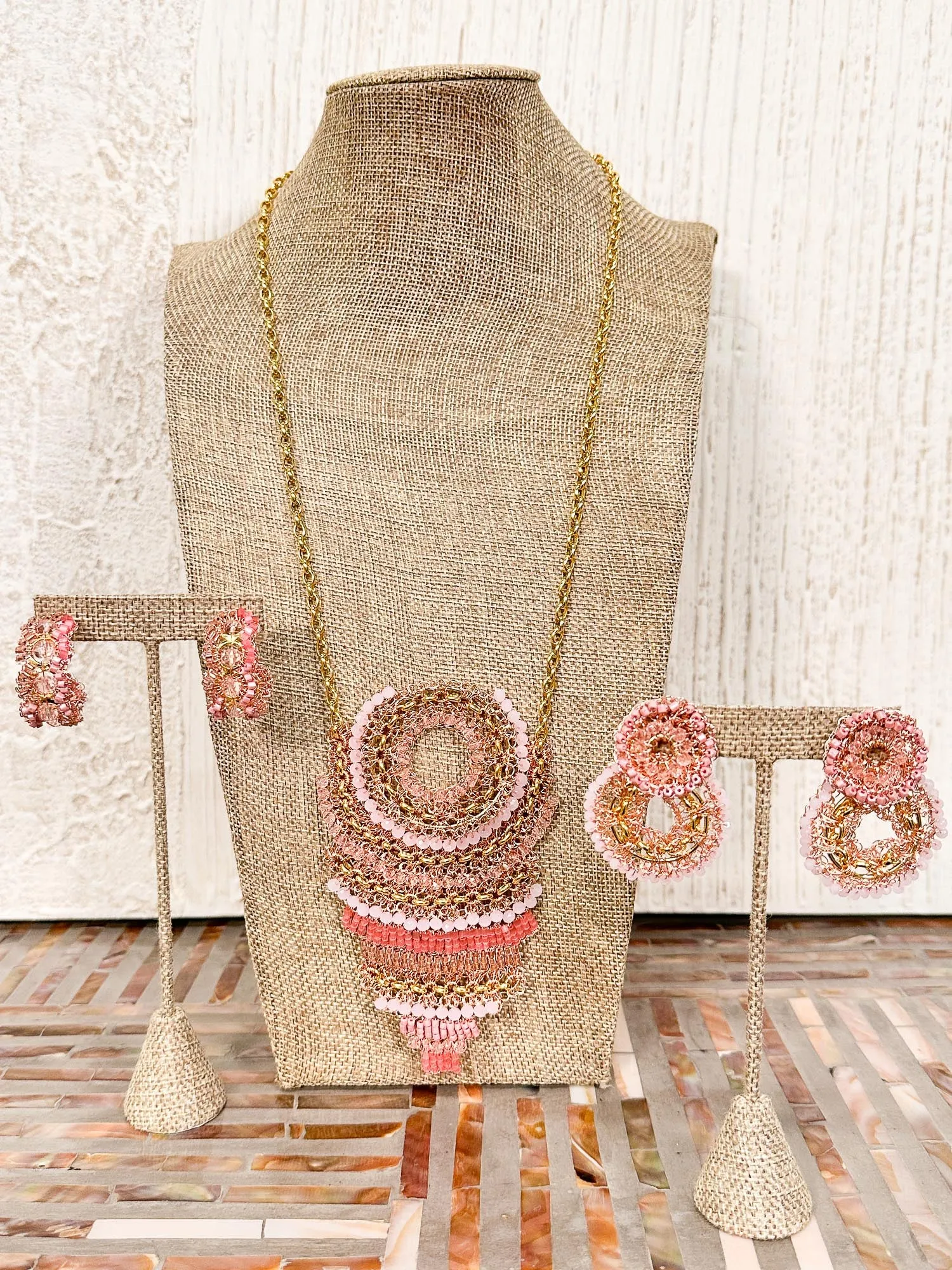 Ripples Necklace, Rose Pink Mix