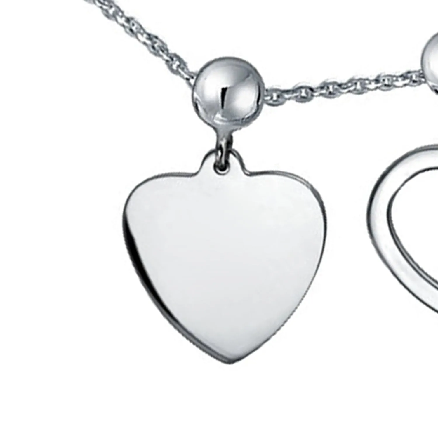 Romantic Lock Key Heart 3 Charm Pendant .925Sterling Silver Necklace