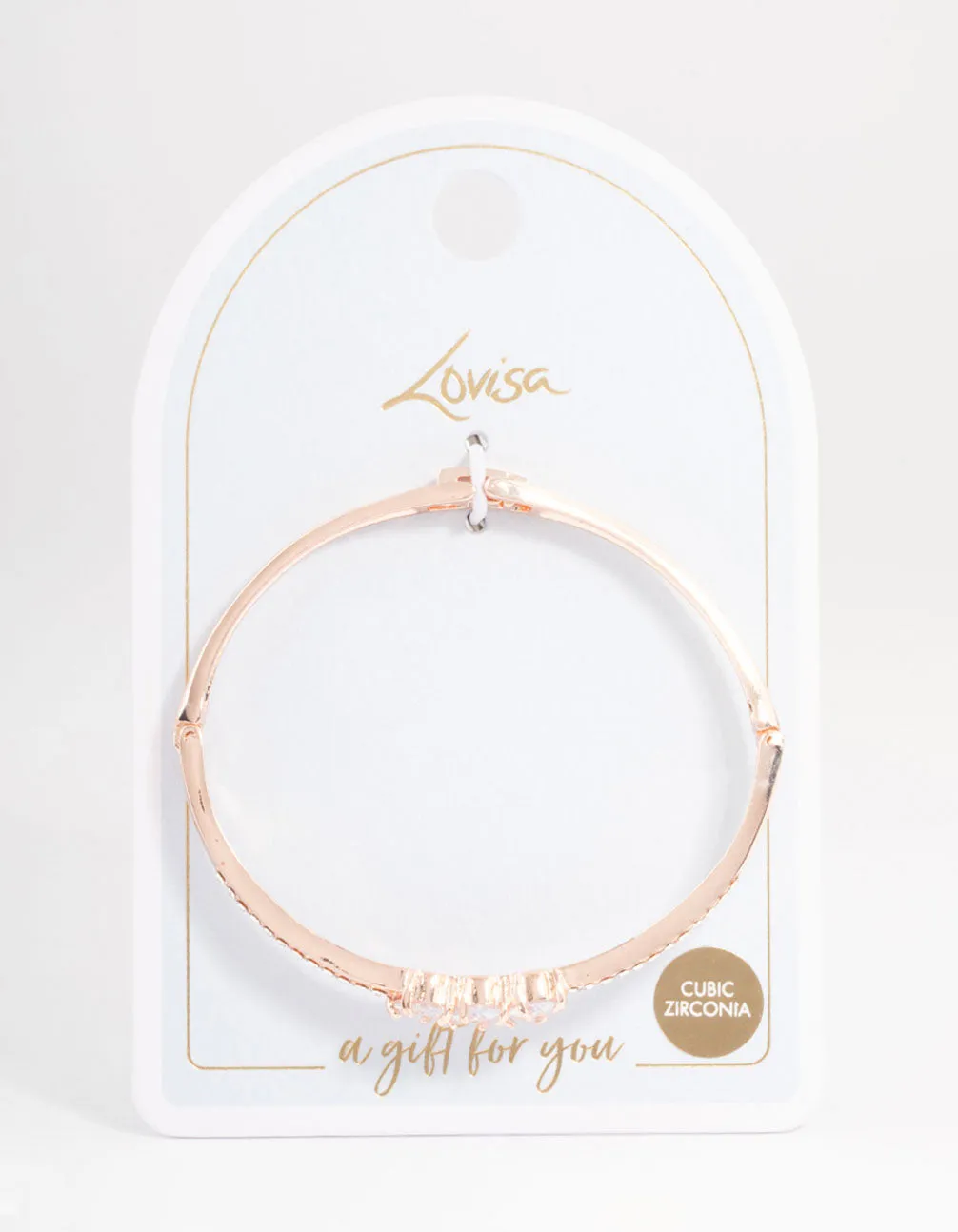 Rose Gold Oval Stone Diamante Bracelet