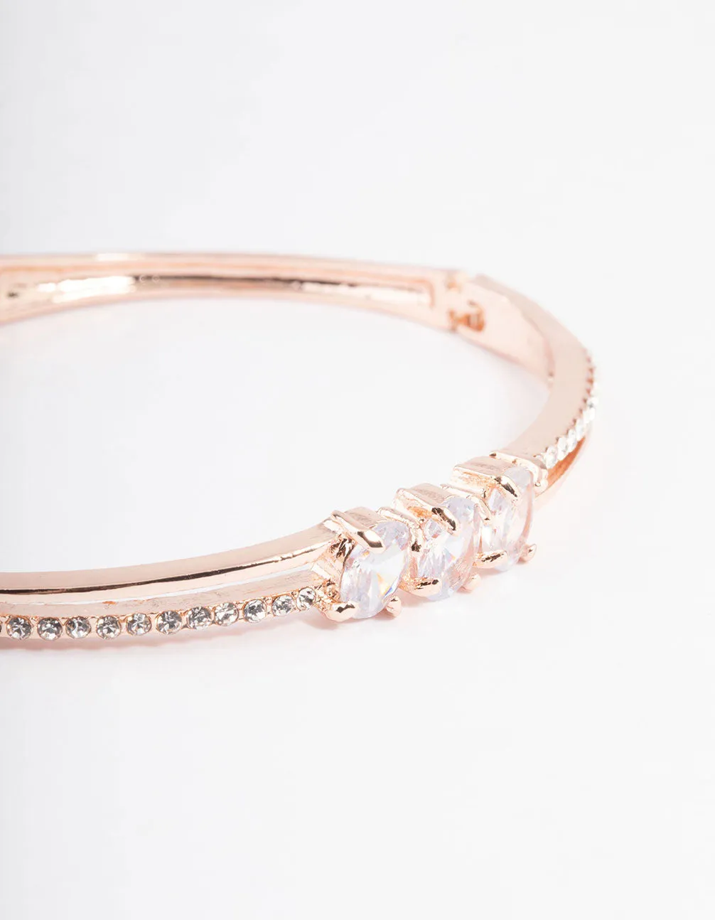 Rose Gold Oval Stone Diamante Bracelet