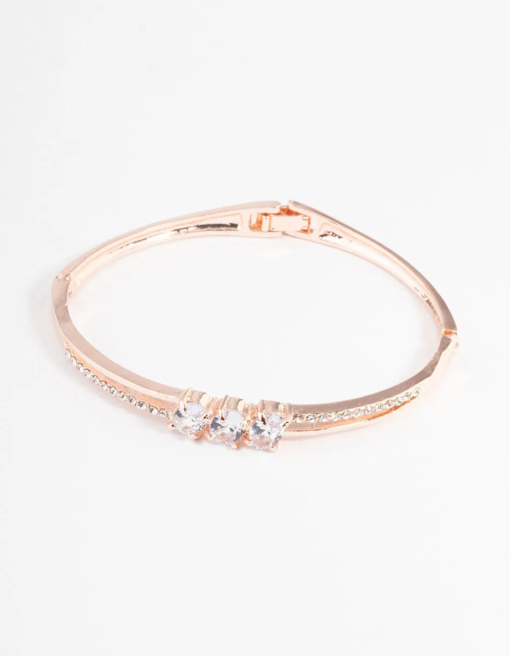 Rose Gold Oval Stone Diamante Bracelet