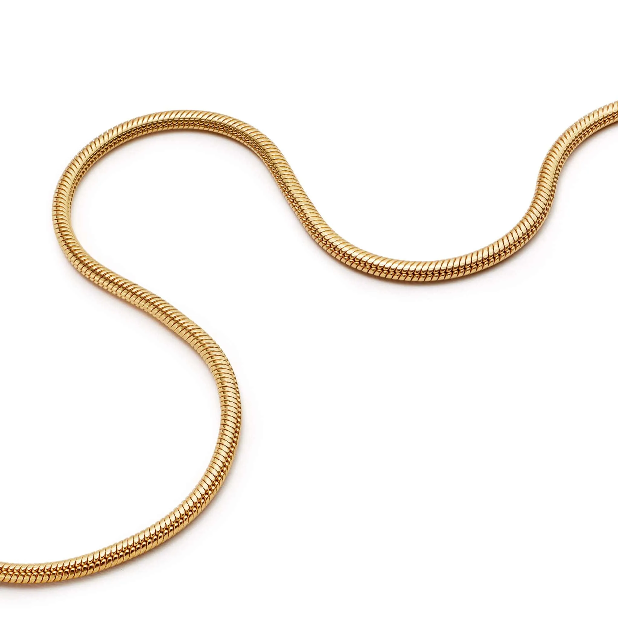 Round Snake Chain Necklace 18ct Gold Plate