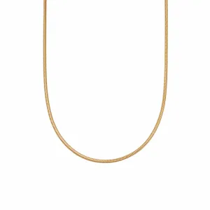 Round Snake Chain Necklace 18ct Gold Plate