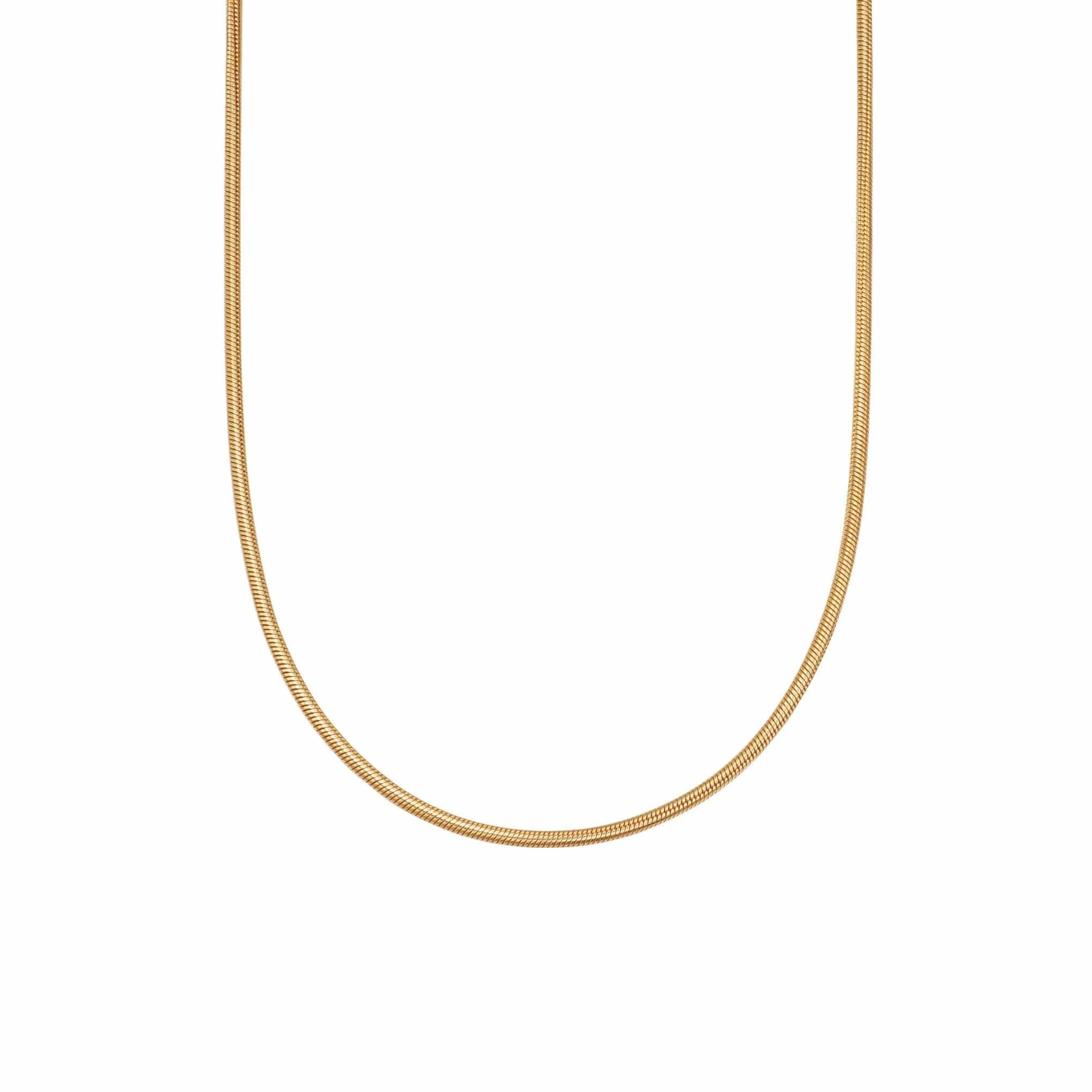 Round Snake Chain Necklace 18ct Gold Plate