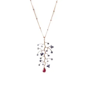 Ruby & Iolite N316 Necklace