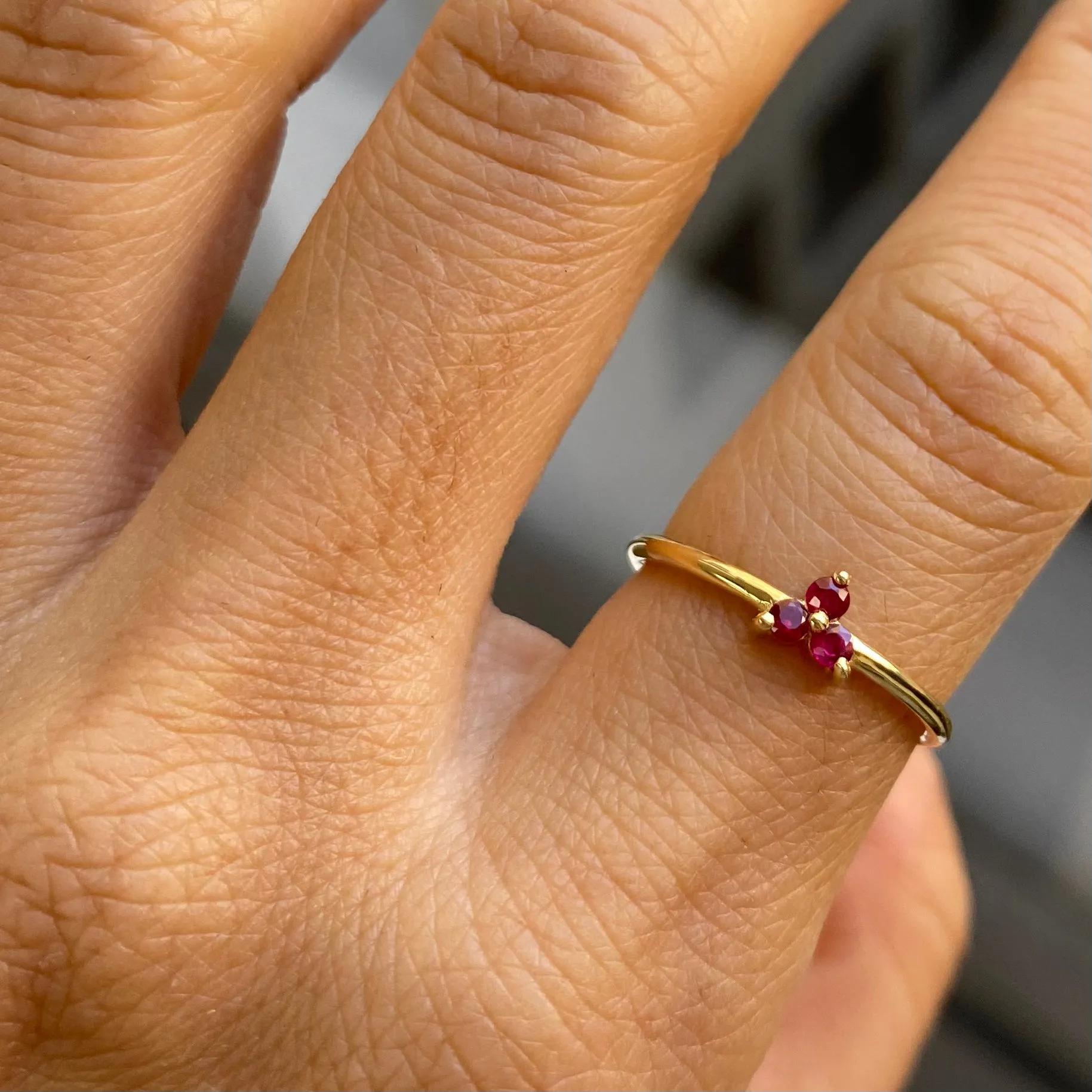 Ruby Triad Ring