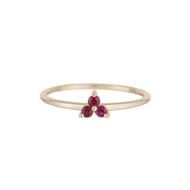 Ruby Triad Ring