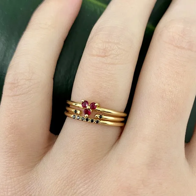 Ruby Triad Ring