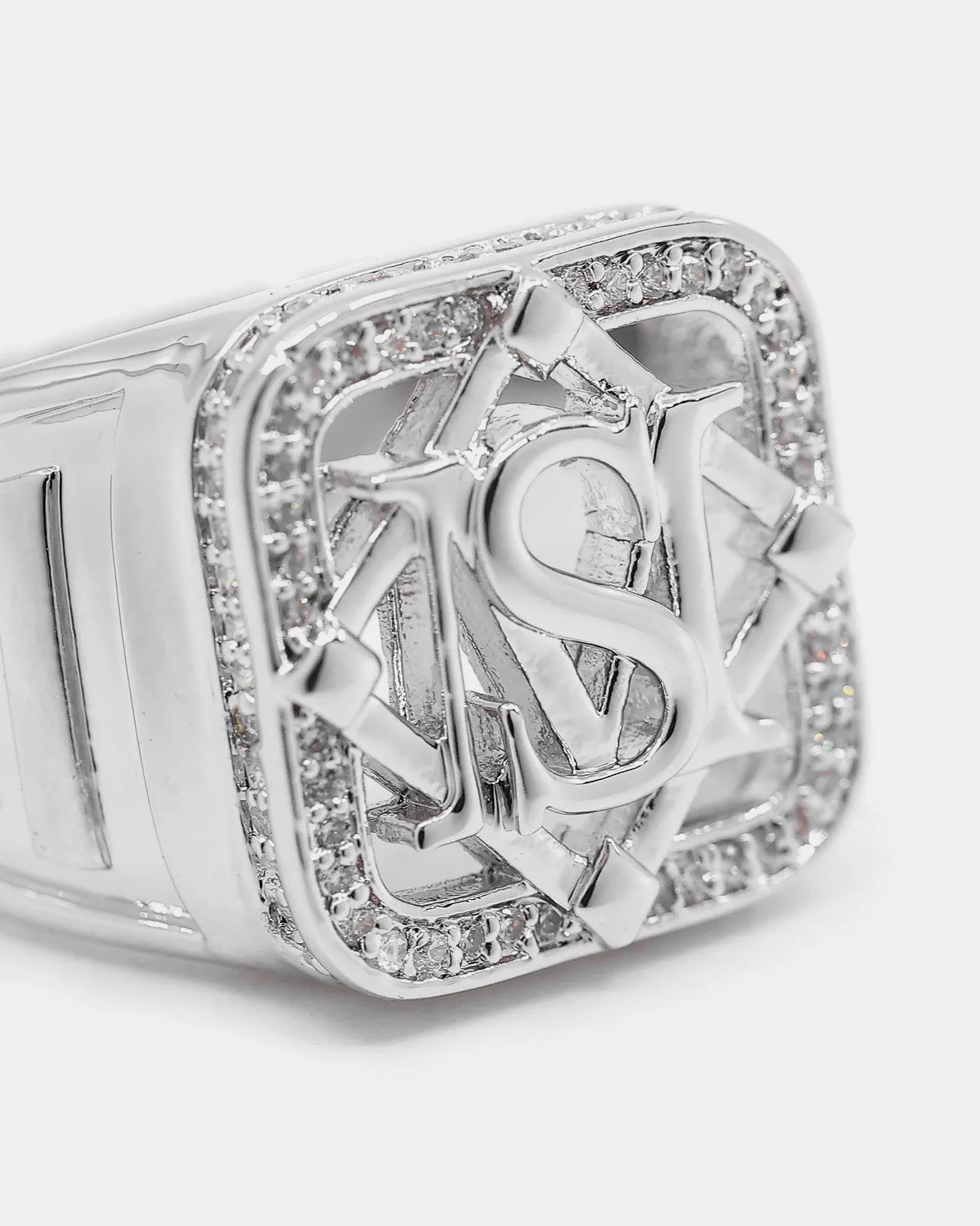 Saint Morta Men's Lineage Championship Ring Iced White Gold