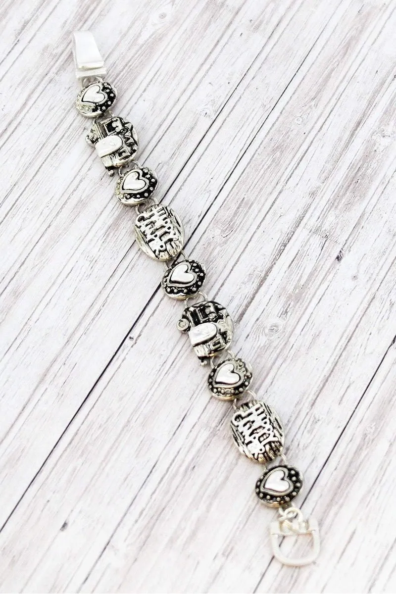 SALE! Silvertone Happy Camper Magnetic Bracelet