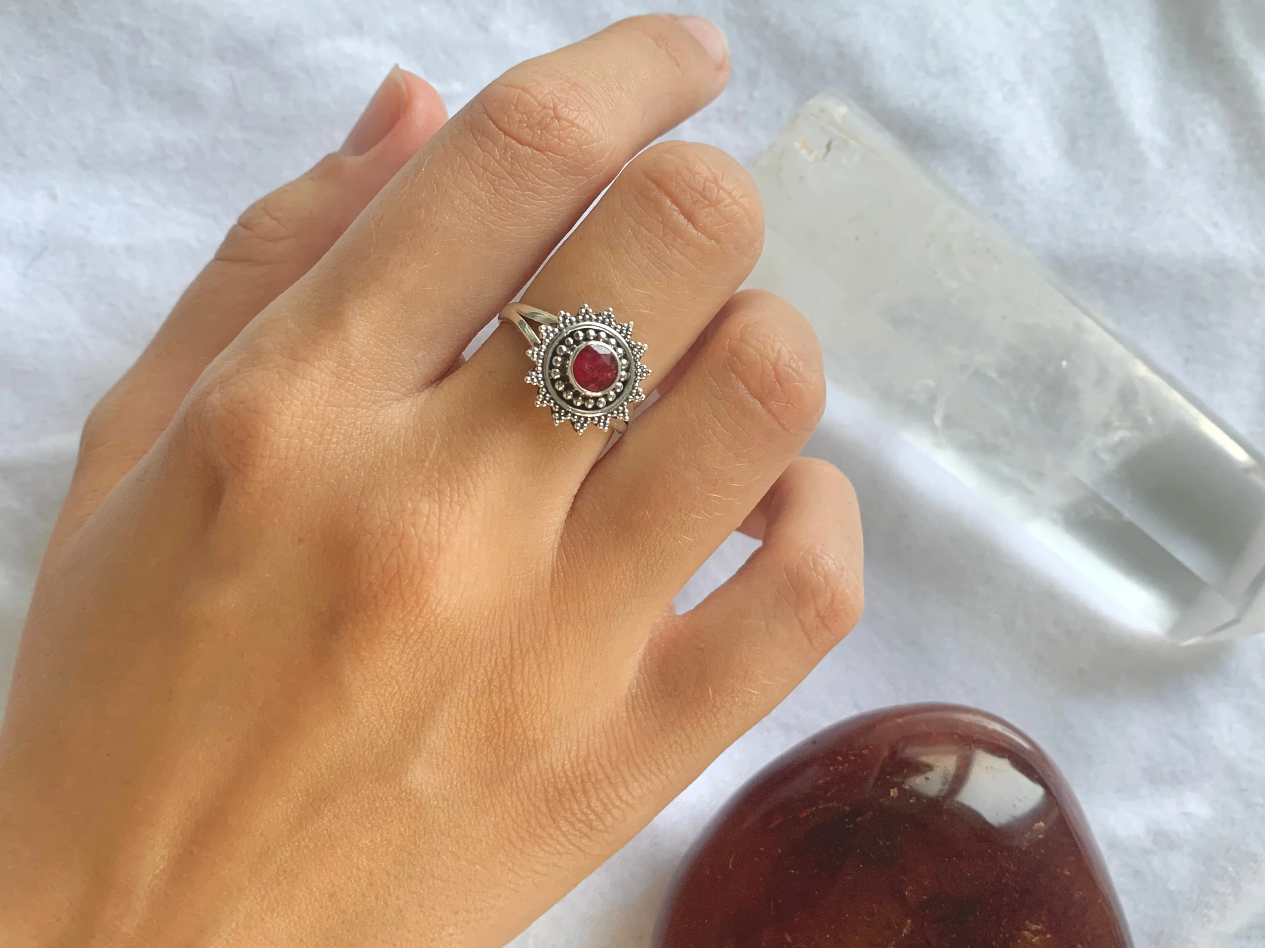 Semi-precious Ruby Evanora Ring