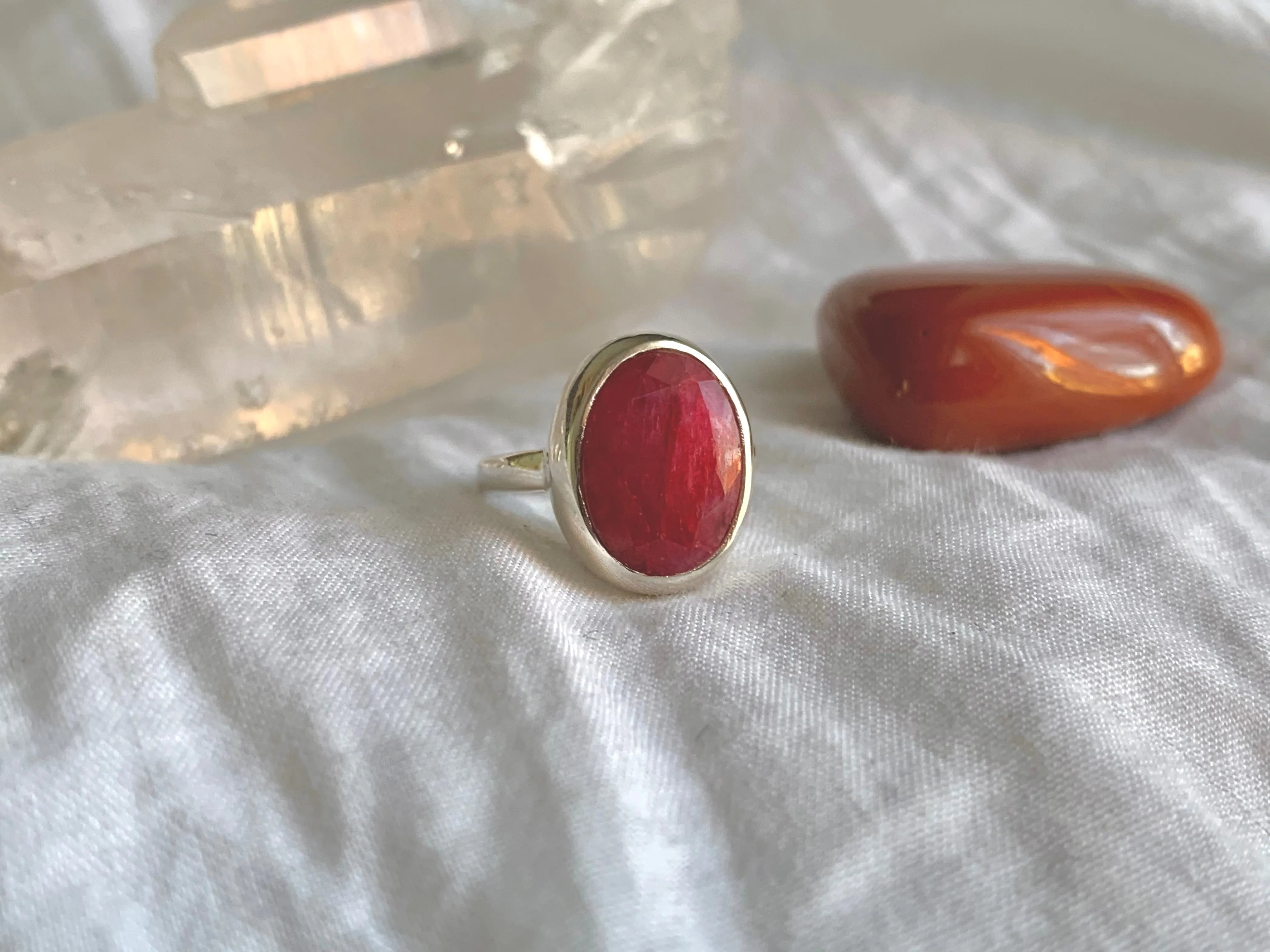 Semi-precious Ruby Tamis Ring (US 6)