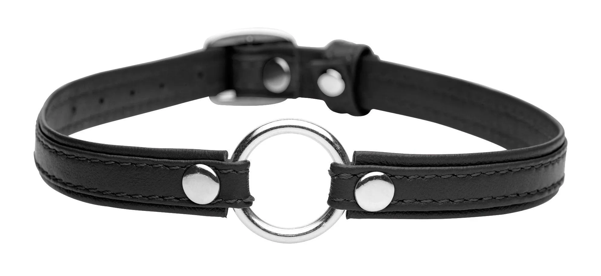 Sex Pet Leather Choker with Silver Ring