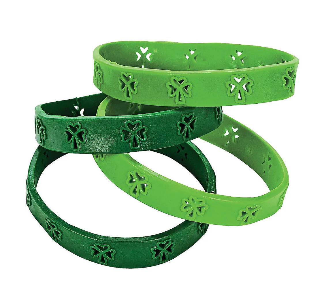 Shamrock Silicone Bracelet, (24 per unit), #3334 (I-3)