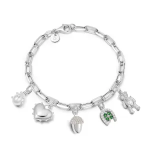 Shrimps Charm Bracelet Sterling Silver