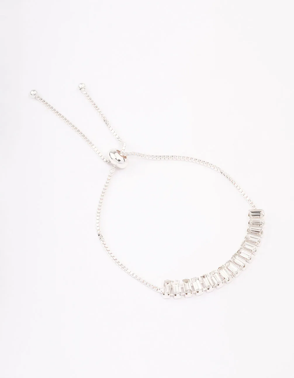 Silver Baguette Toggle Tennis Bracelet