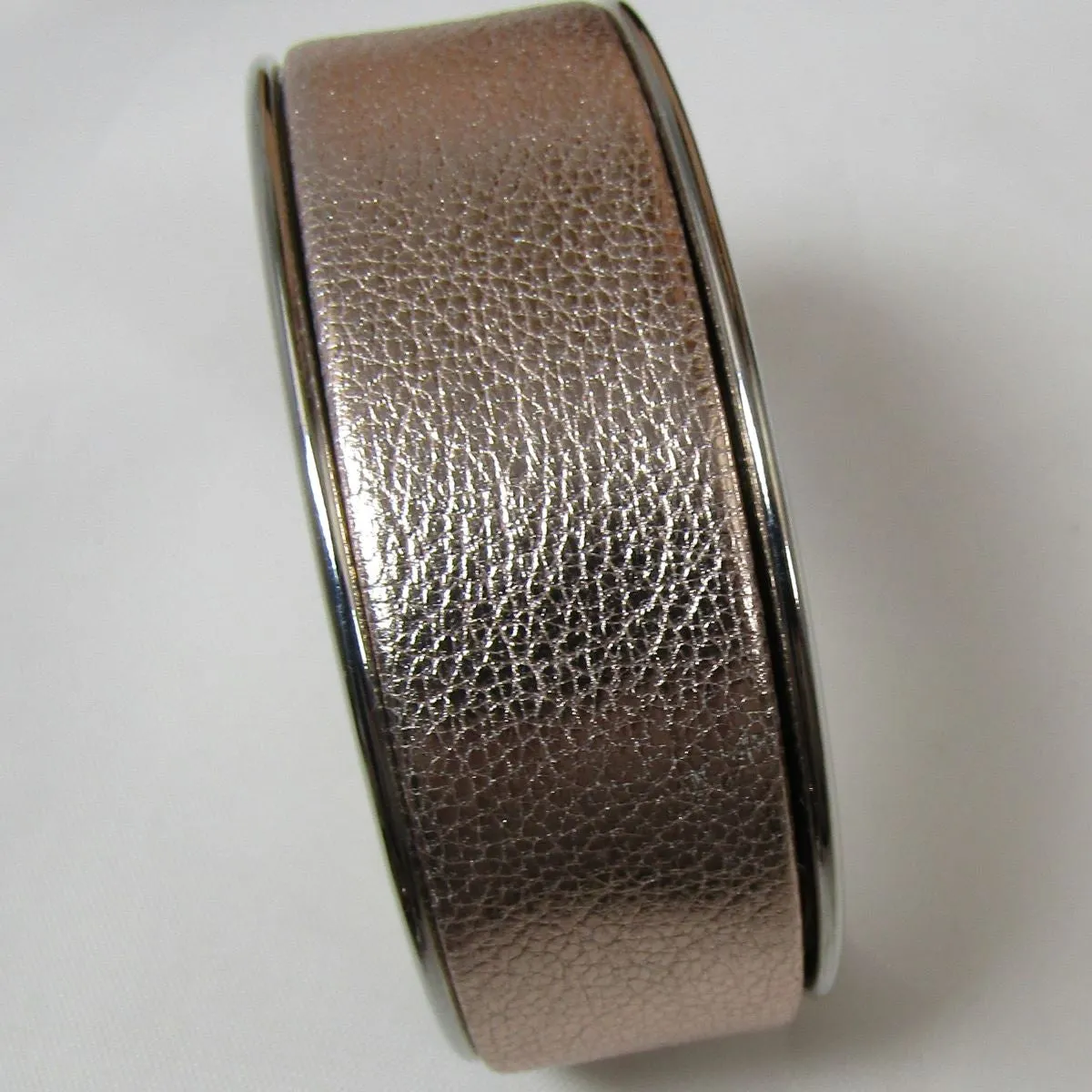 Silver Cuff Bracelet Leather Insert