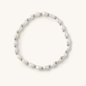 Silver Percy Pearl Bracelet