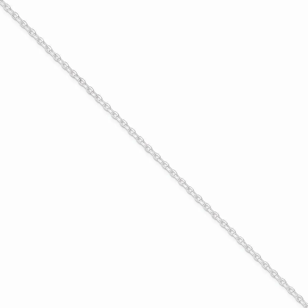 Silver Polished 2.75-mm Oval Rolo Necklace